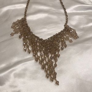 Gold sparkly statement necklace